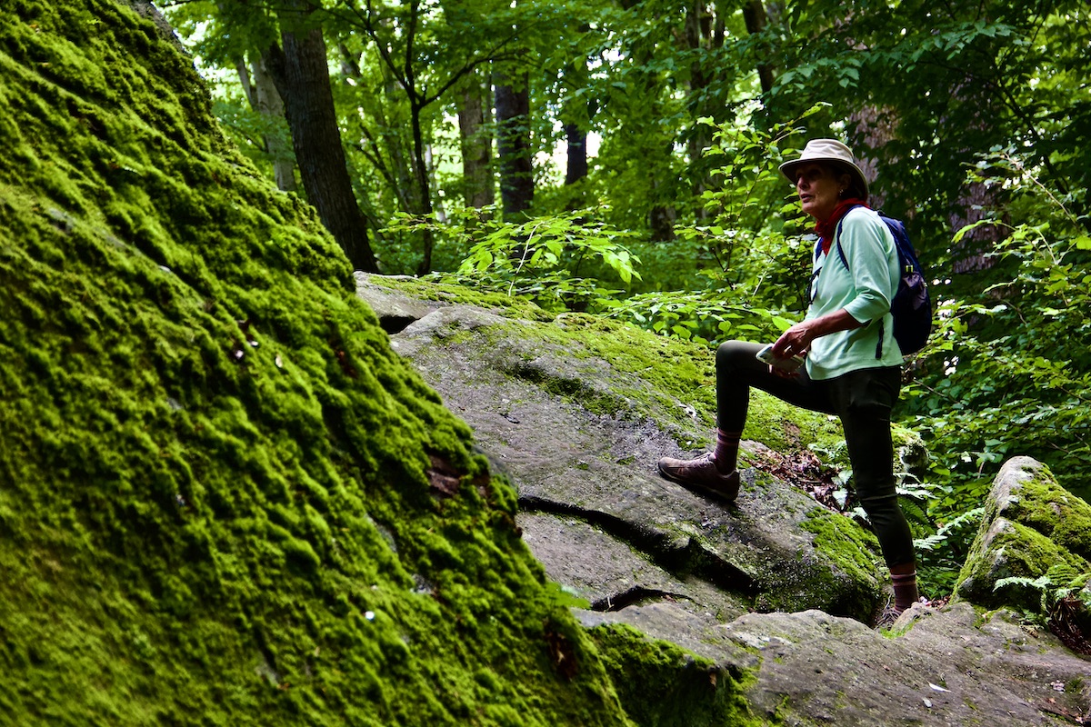 woman in woods