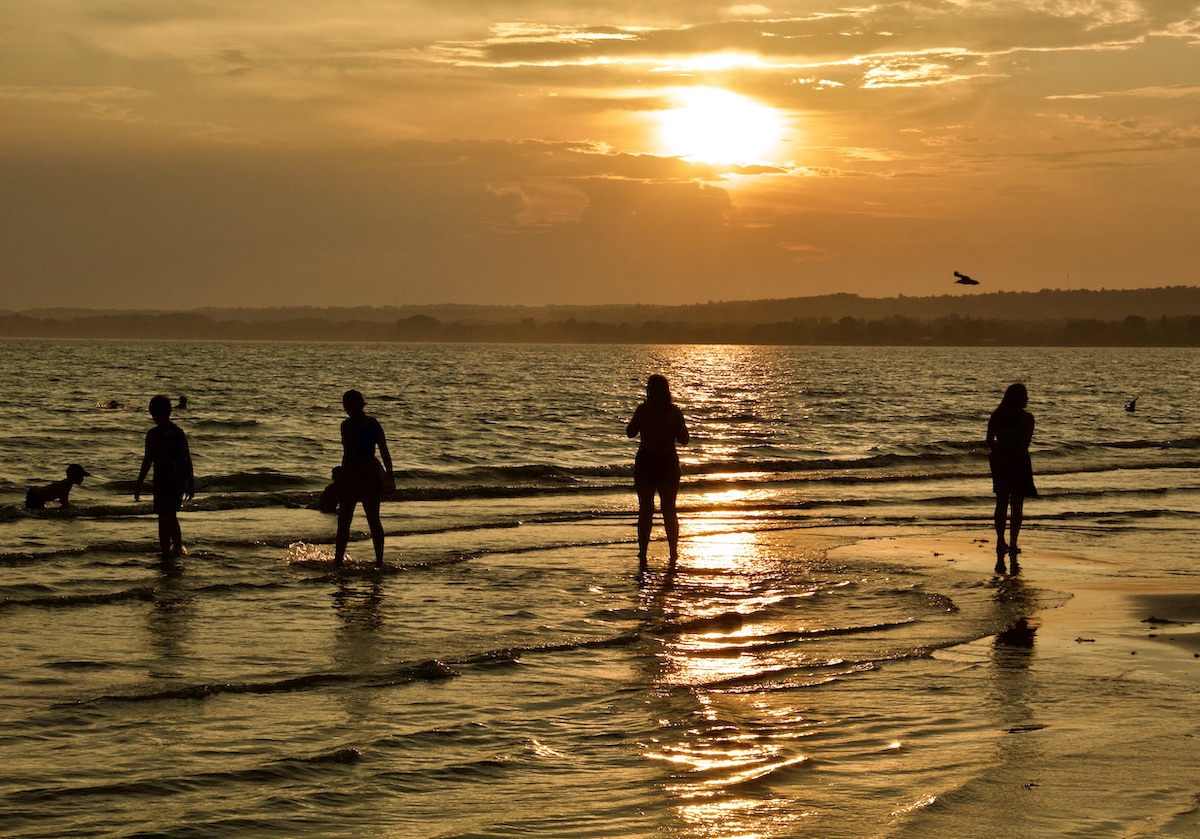 family at beach