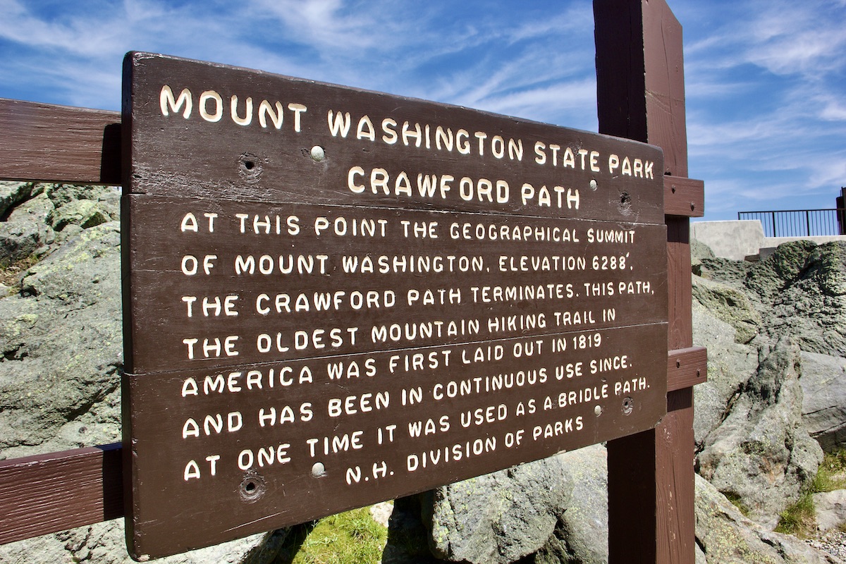 mt. washington sign