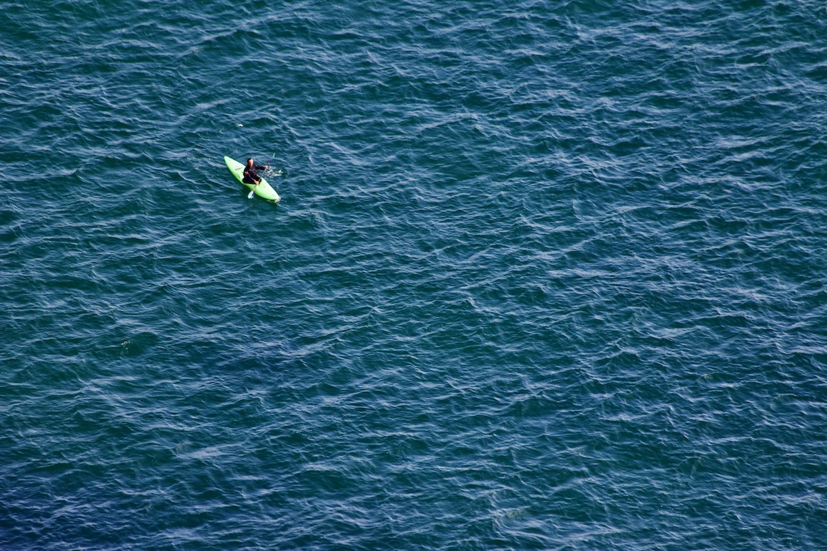 kayaker on the Pacific