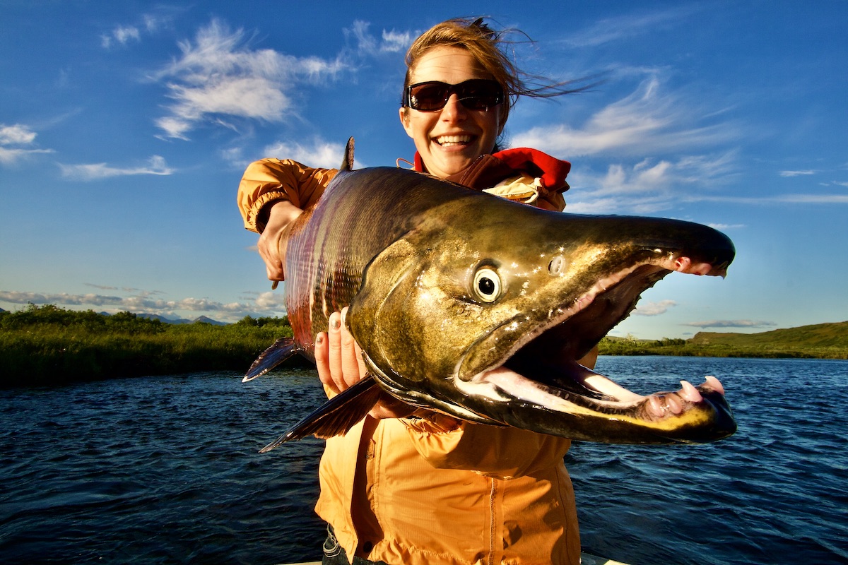 woman with salmon