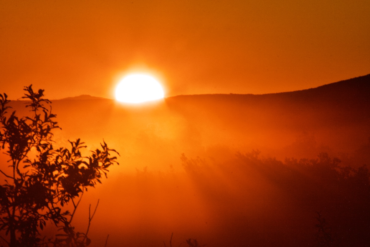 sun rising over the Alaska tundra