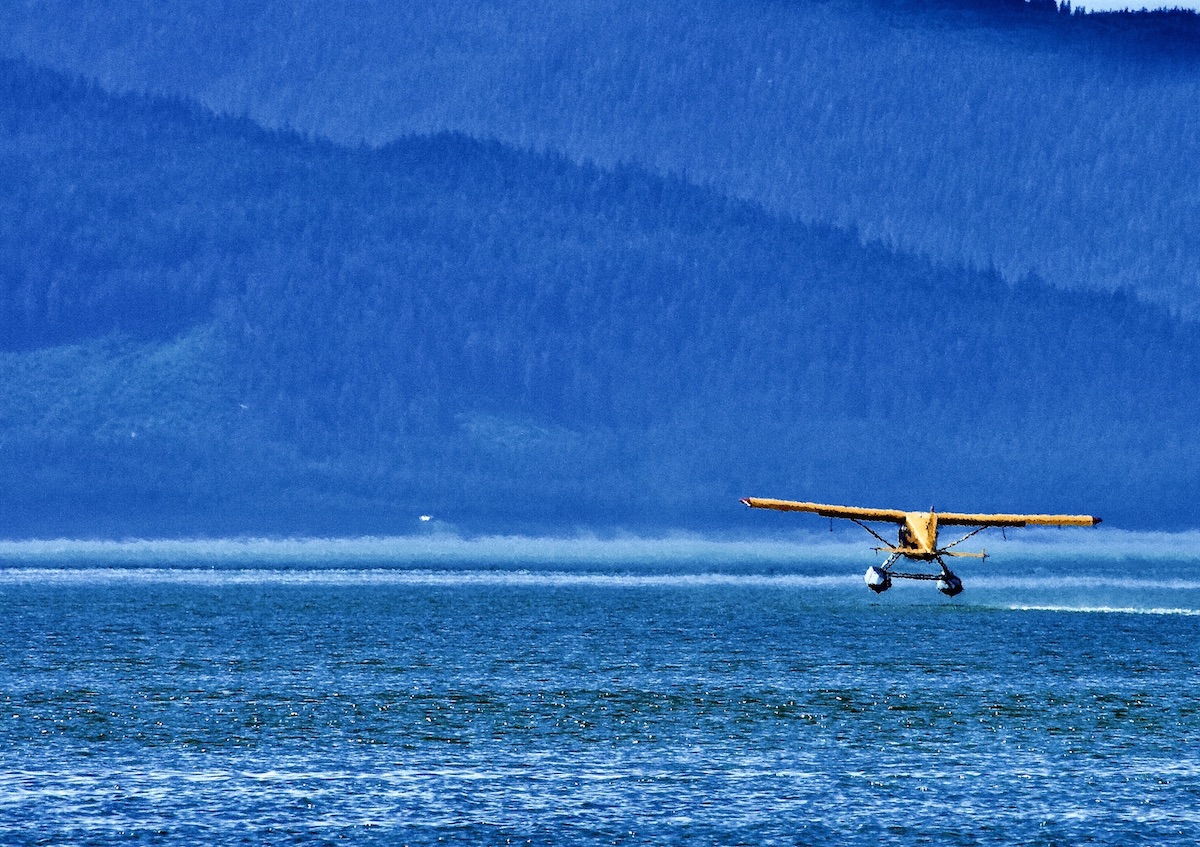 float plane taking off